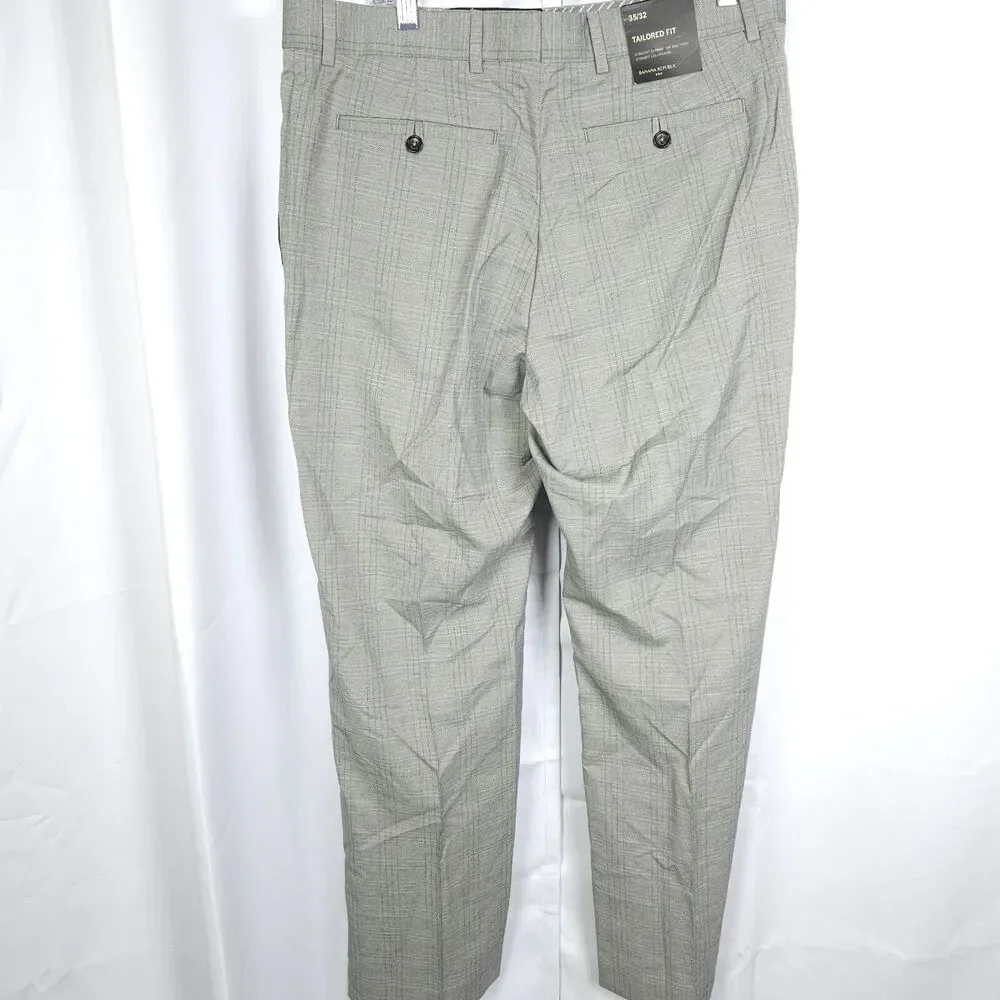 NWT Banana Republic Gray Tailored Fit Dress Pants‎ Mens 35x32